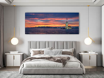 Wandbild | Sonnenuntergang am Jungfernturm in Istanbul