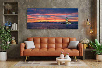 Wandbild | Sonnenuntergang am Jungfernturm in Istanbul
