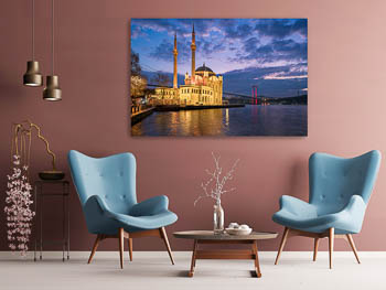 Wandbild | Ortakoy-Moschee in Istanbul bei Nacht