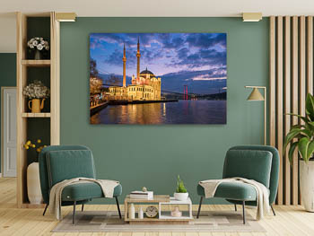 Wandbild | Ortakoy-Moschee in Istanbul bei Nacht