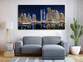 Wall Art | Night panorama of Dubai Marina