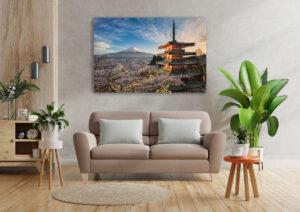 Wall Art | Mount Fuji with cherry blossoms in Japan
