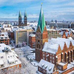 Old Town of Bremen on a winter day
