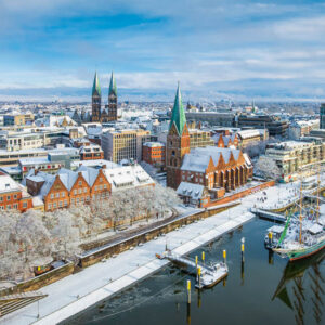 Schlachte in Bremen on a winter day