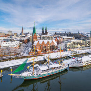 Schlachte in Bremen on a winter day