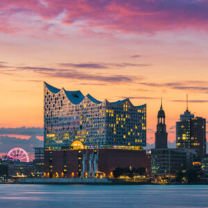 Elbphilharmonie and Michel in Hamburg