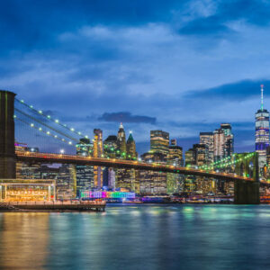Manhattan and Brooklyn Bridge in New York